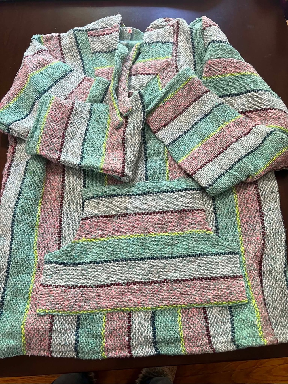 Striped Baja Hoodie in Mint, Pink & Cream
